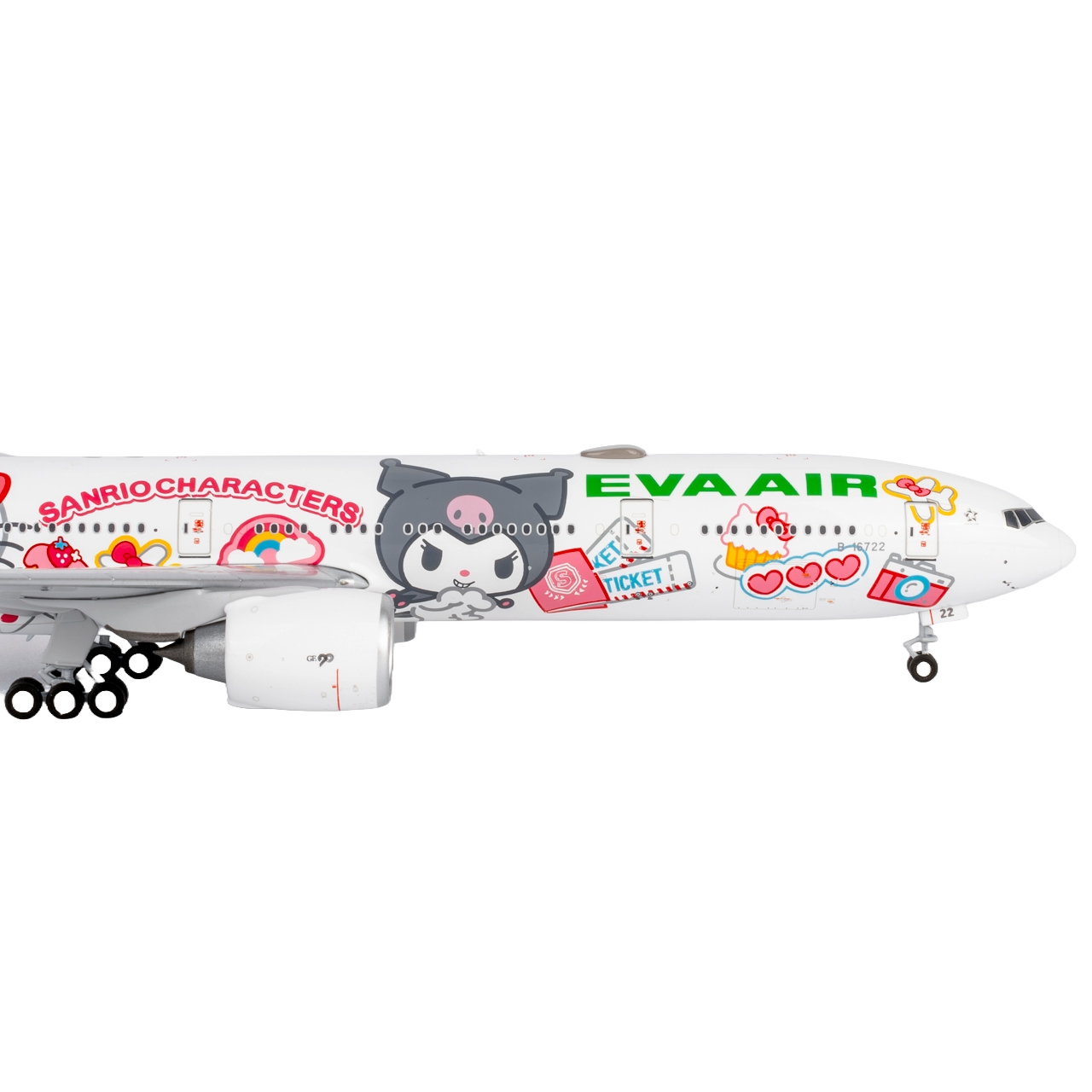 Eva Airways 777-300ER B-16740 (HELLO KITTY “Candy Jet” - Sanrio Characters ultimate collection with stand