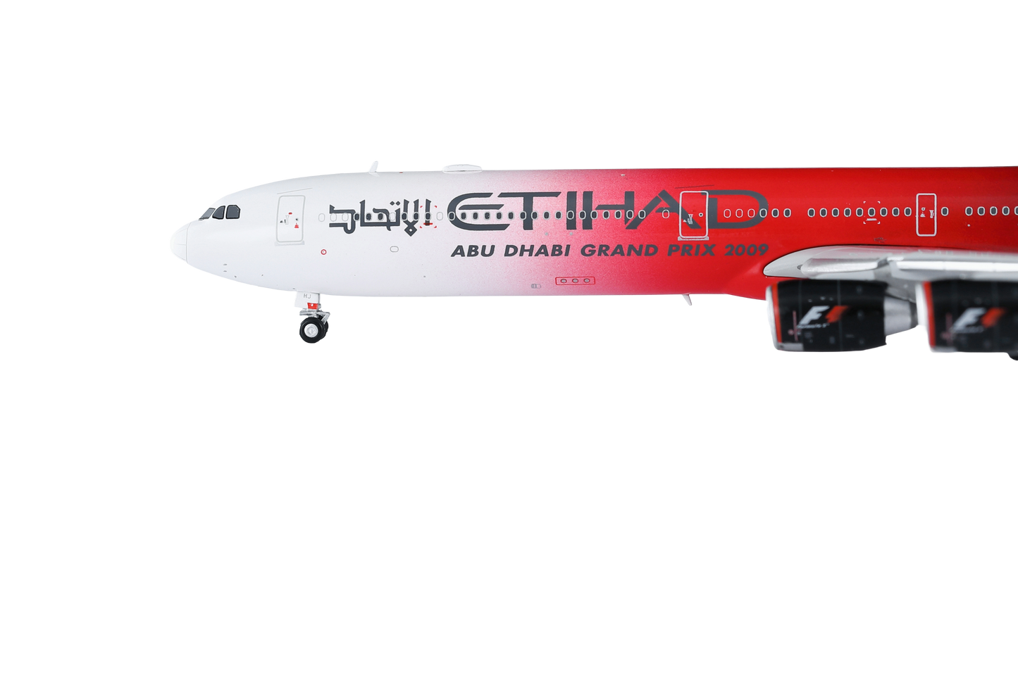 Etihad Airways A340-642 A6-EHJ "Abu Dhabi GP 2009 Flaps-Down (With Stands)