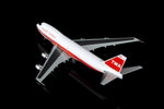 HX Models B551702P TWA Boeing 747-100 N53111 1:400 rear three-quarter view