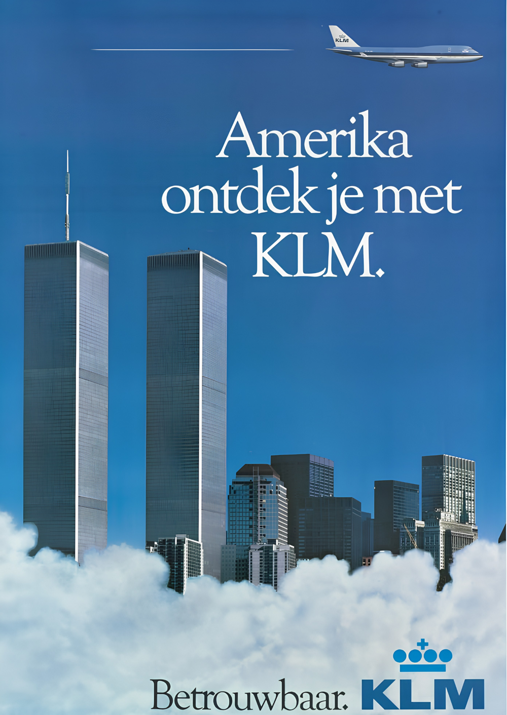 KLM America – Vintage Boeing 747 Travel Poster