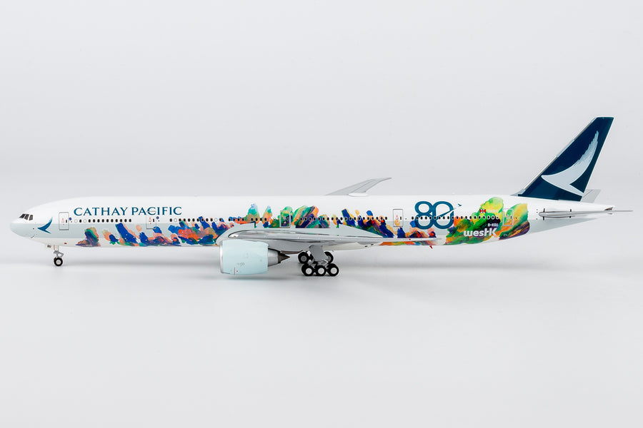 NG Models 73109 Cathay Pacific Boeing 777-300ER B-KQU Spirit of Hong Kong 1:400 full side view