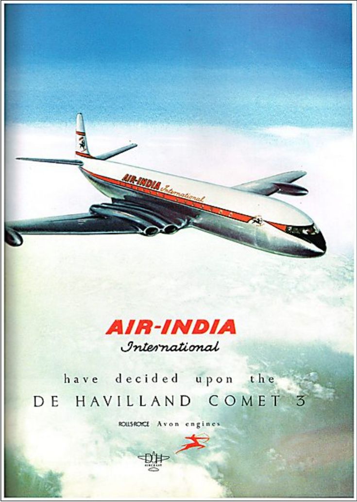 De Havilland Comet 3 – Vintage Indian Aviation Poster