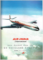 Vintage De Havilland Comet 3 Indian aviation poster