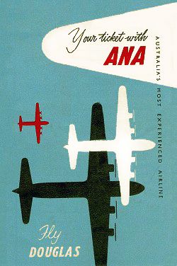 ANA “Fly Douglas” Retro Airline Aviation Poster