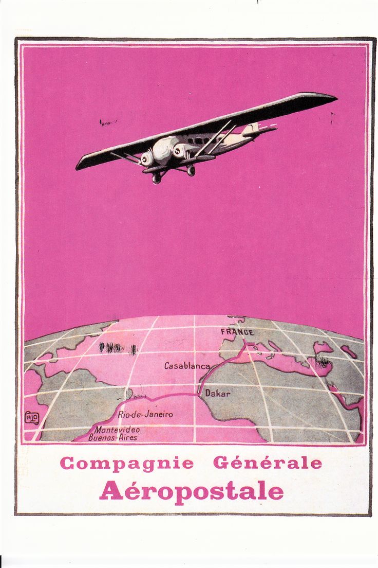 Compagnie Générale Aéropostale Vintage Airmail Aviation Poster
