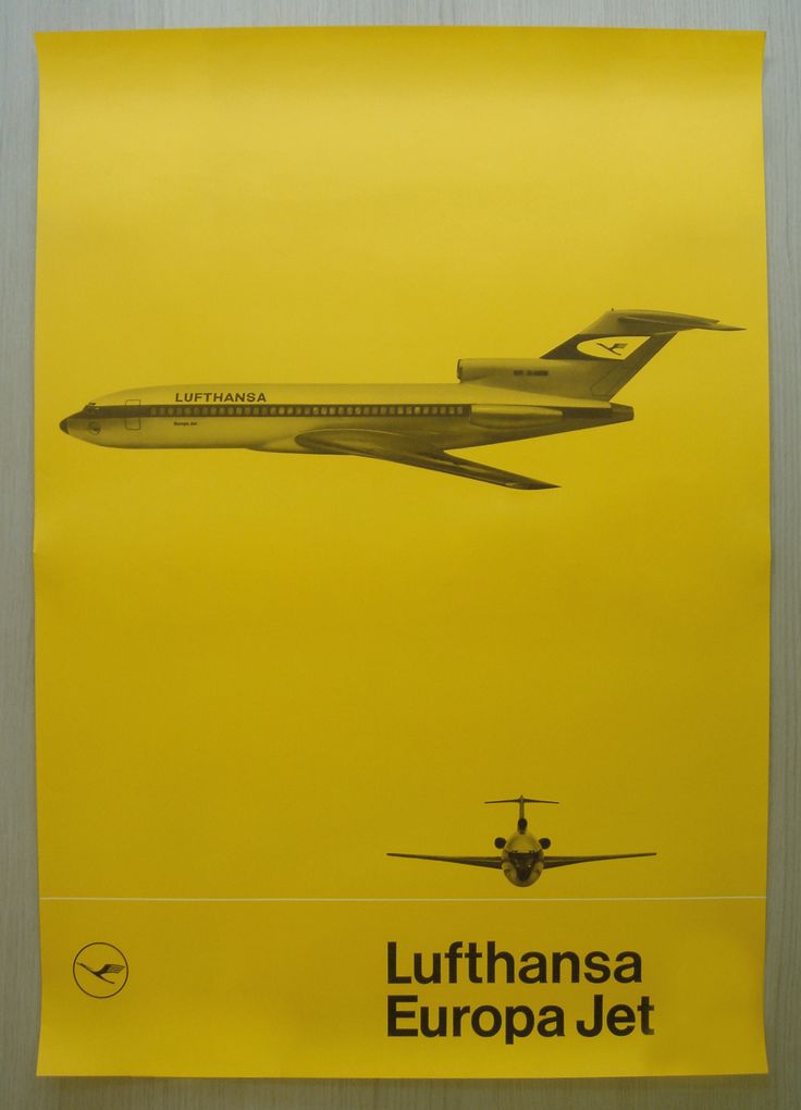 Vintage Lufthansa Europa Jet aviation poster by Otl Aicher