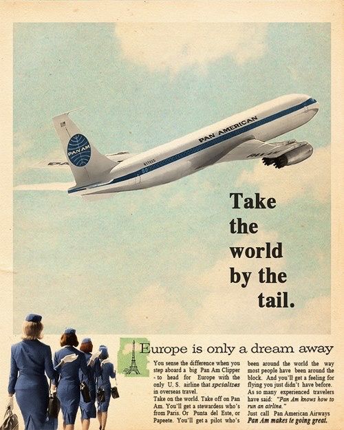 Pan Am “Take the World by the Tail” Vintage Aviation Poster