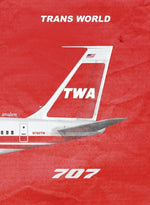 Vintage Trans World TWA 707 aviation poster