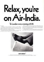 Vintage jet-age airline advertisement poster