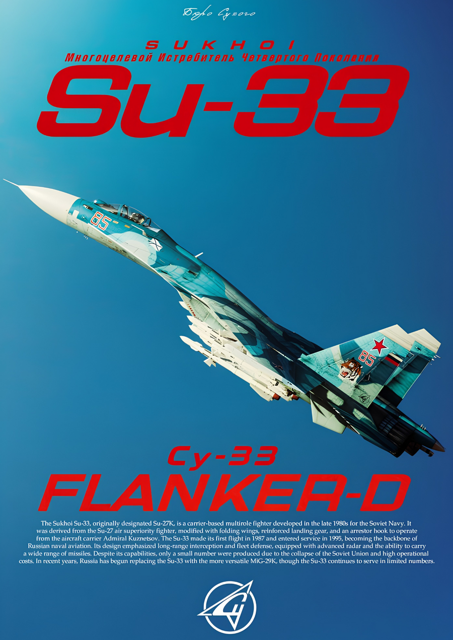 Sukhoi Su-33 Flanker-D aviation poster