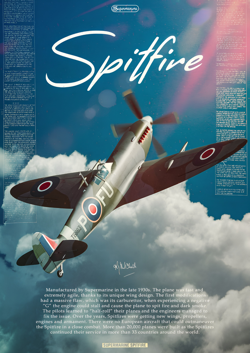 Supermarine Spitfire Aviation Poster